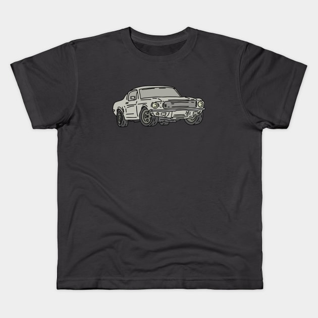 muscle car Kids T-Shirt by fokaction